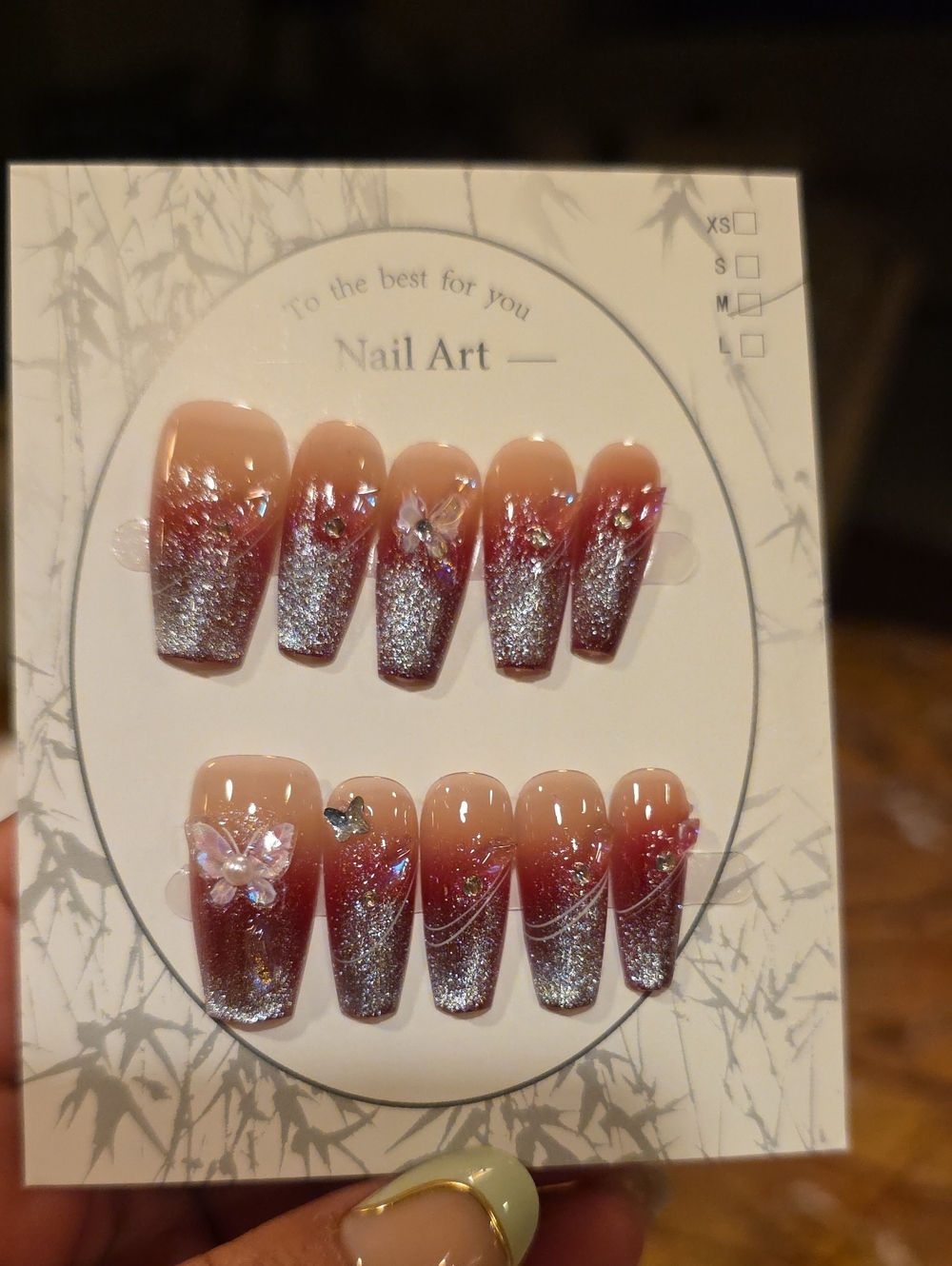 Nail Art Press-On Set — Size Med